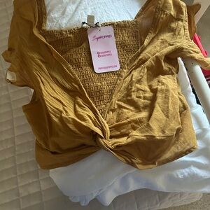 Shopped Mustard Crop Top